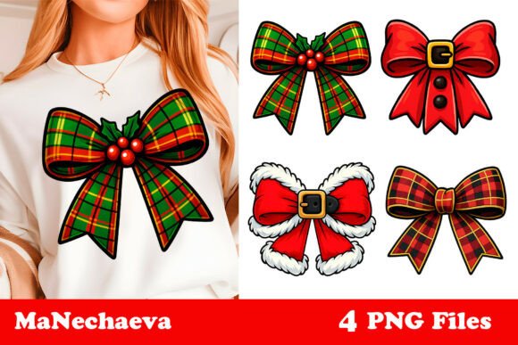 Download Coquette Christmas Bow Clipart PNG - Christmas Collection