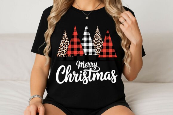 Download Merry Christmas Trees with Leopard Plaid - Christmas Collection