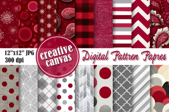 Download Red Christmas Digital Paper Bundle - Christmas Collection