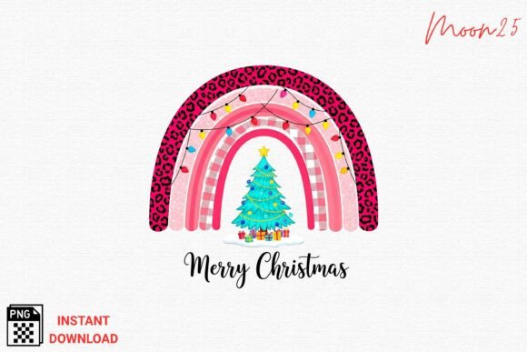 Download Pink Leopard Christmas Rainbow PNG - Christmas Collection