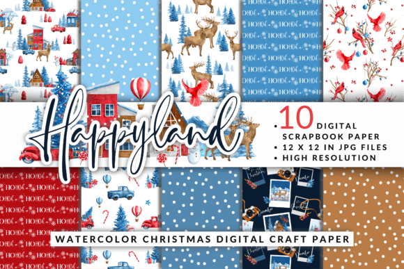 Download Christmas Happy Land Digital Craft Paper - Christmas Collection