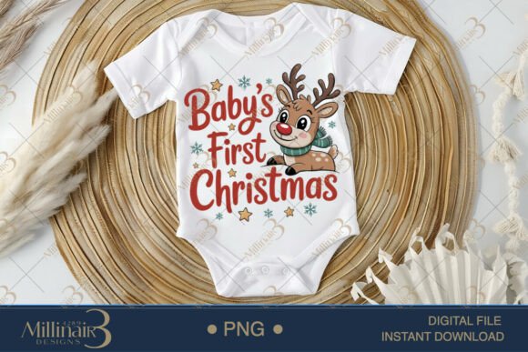 Download Baby’s First Christmas PNG Cute Reindeer - Christmas Collection