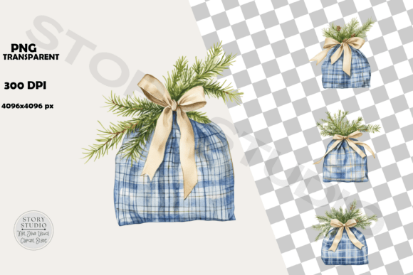 Download Rustic Christmas Plaid Gift Clipart - Christmas Collection