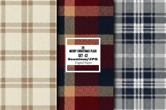 Download Merry Christmas Plaid Pattern – Set 12 - Christmas Collection