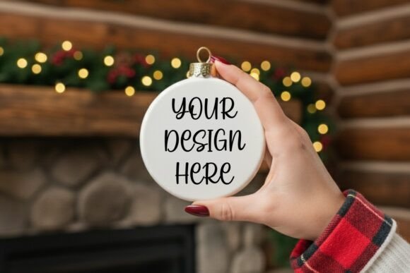 Download Cabin Christmas Ornament Mockup - Christmas Collection