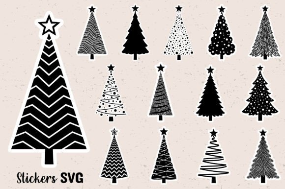Download Christmas Tree Sticker SVG Bundle - Christmas Collection