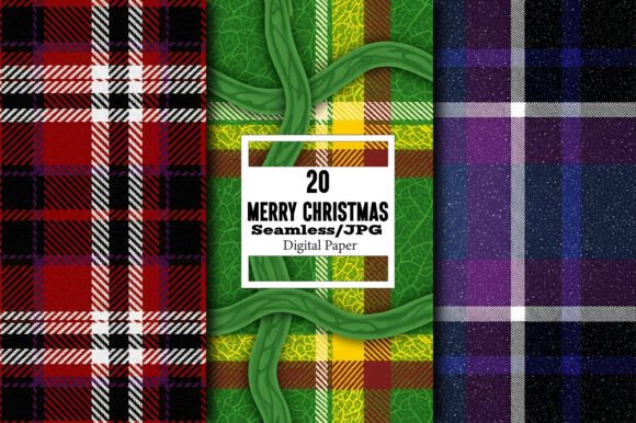Download Merry Christmas Plaid Pattern - Set 34 - Christmas Collection